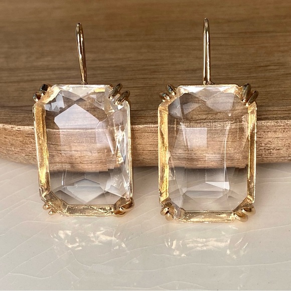 ✨Anthropologie Cecily Clear Gemstone Earrings - Picture 7 of 7